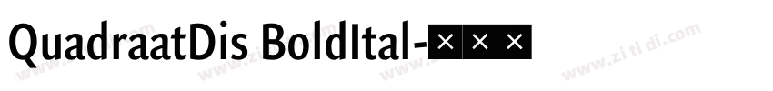 QuadraatDis BoldItal字体转换 QuadraatDis BoldItal字体转换
